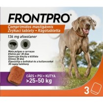 FRONTPRO L 136 mg žuvacie tablety pre psy >25–50 kg, 3 tbl.